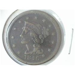 1846 US LARGE CENT (FINE+)