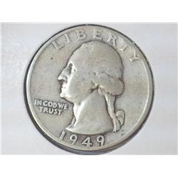 1949 WASHINGTON SILVER QUARTER