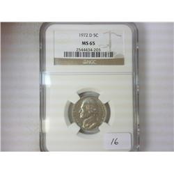 1972-D JEFFERSON NICKEL NGC MS65