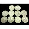 Image 2 : 10 ASSORTED 50'S WASHINGTON SILVER QUARTERS