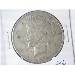 1922-D PEACE SILVER DOLLAR