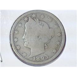 1893 LIBERTY "V" NICKEL
