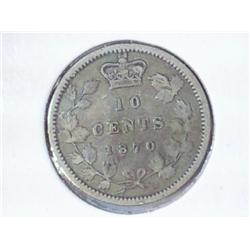 1870 CANADA 10 CENTS (SILVER)