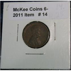 14. 1909 P Lincoln Cent. F-12.