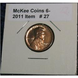 27. 1925 D Lincoln Cent. AU. Cleaned.