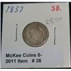 Image 1 : 38. 1837 Capped Bust Dime. AG-3.