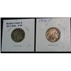 Image 1 : 44. 1915 D & 16 P Buffalo Nickels. G-VG. Dark. Cleaned.