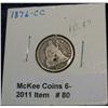 Image 1 : 80. 1876 CC U.S. Seated Liberty Dime. VG. Damaged.