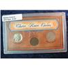 Image 1 : 327. "Three Rare Coins" Hard plastic case contains