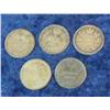 464. (5) Canada Five Cent Silvers dating 1891-1919.