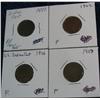 Image 1 : 653. 1883, 1902, 06, & 07 Indian Cents. VG-F.