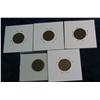 Image 2 : 655. 1902, 03, 05, 06, & 07 Indian Cents. VG-VF.