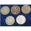 Image 1 : 734. (5) Buffalo Nickels ranging in date 1914-25.