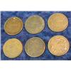 Image 1 : 737. (6) Old Circulated U.S. Two Cent Pieces dating