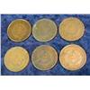 Image 2 : 737. (6) Old Circulated U.S. Two Cent Pieces dating