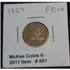 Image 1 : 801. 1857 Flying Eagle Cent. AG.
