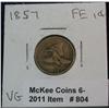 Image 1 : 804. 1857 Flying Eagle Cent. VG. Rough
