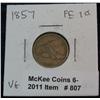 Image 1 : 807. 1857 Flying Eagle Cent. VG.