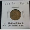 Image 1 : 817. 1858 SL Flying Eagle Cent. VG-Obv & AG-Rev.