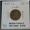 Image 1 : 818. 1858 SL Flying Eagle Cent. VG Cleaned.