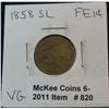 Image 1 : 820. 1858 SL Flying Eagle Cent. VG Scrapes.