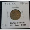 Image 1 : 821. 1858 SL Flying Eagle Cent. VG Scratches.