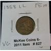 Image 1 : 827. 1858 LL Flying Eagle Cent. VG.