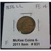 Image 1 : 831. 1858 LL Flying Eagle Cent. F.