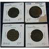 Image 1 : 1068. 1882H VF, 88 VF, 1900H EF, & 01 VG Canada Large Cents.