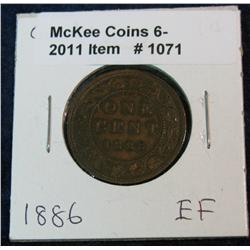 1071. 1886 EF Canada Large Cent.