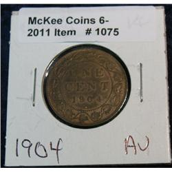 1075. 1904 AU Canada Large Cent.
