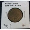1075. 1904 AU Canada Large Cent.