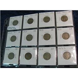 1106. (4) 1913 P T.1, 1913D T.1, (3) 15P, (2) 16P, 18P,