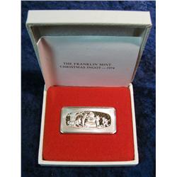 1119. 1974 Franklin Mint Christmas Sterling Silver Ingot.