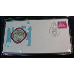 1120. 1972 Christmas Sterling Silver Medal in Cacheted