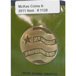 1128. Voters National Committee Proof Bronze Medal.