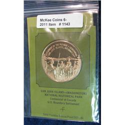 1143. "San Juan Island (Washington)" Proof Bronze Medal.