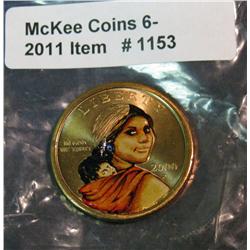 1153. 2000 P Sacagawea Colorized Dollar. BU.