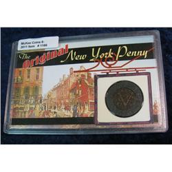 1186. 1786 Original New York Penny "Duit" in special holder.