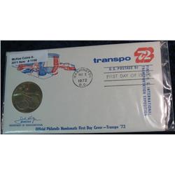 1196. 1972 Official Philatelic Numismatic First Day Cover