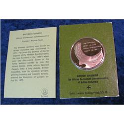1252. British Columbia Canada Centennial Medal.