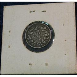 1281. 1918 Canada Silver Dime. F-12.