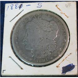 1288. 1881 S Morgan Silver Dollar. VG-8.