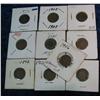 1309. (10) Mixed date & Grade Indian Head Cents.