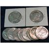 1342. (10) 1964 D 90% Silver Kennedy Half Dollars.