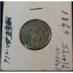 1350. 1869 U.S. Shield Nickel. VG. Scratched.