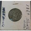 1350. 1869 U.S. Shield Nickel. VG. Scratched.