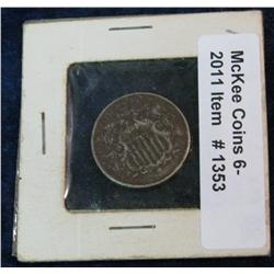 1353. 1868 U.S. Shield Nickel. G-4. Slightly porous.
