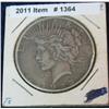 1364. 1923 D Peace Silver Dollar. VG-8.