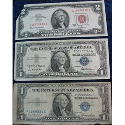 1378. Series 1963A $2 U.S. Note with missing corner;